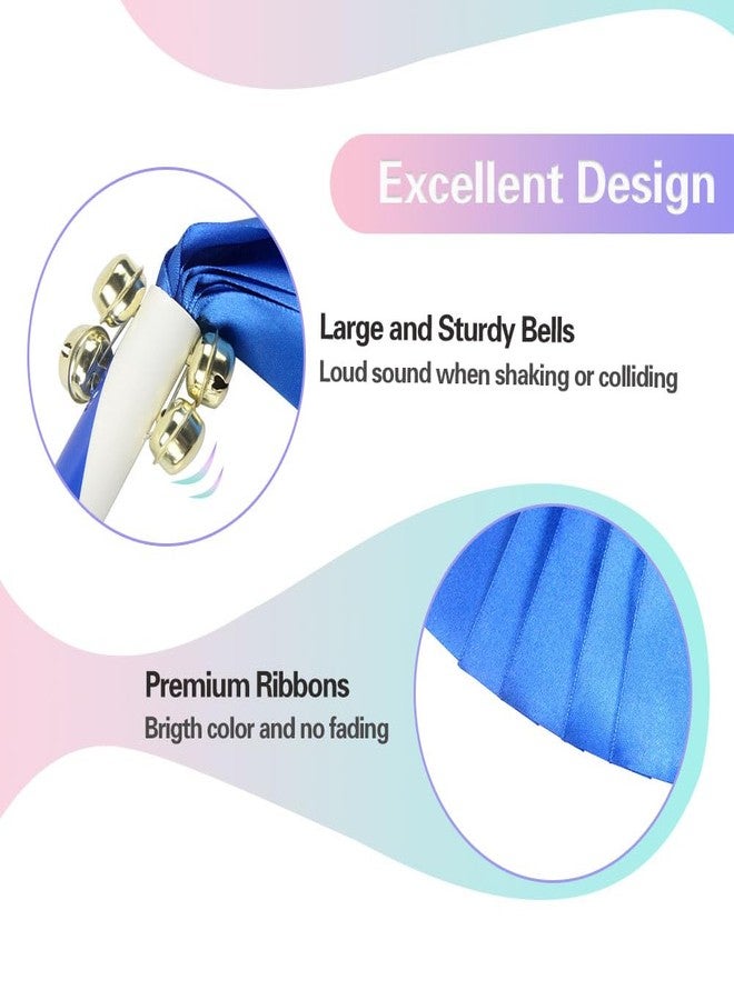 Lovecheer 2PCS Party Noise Makers Spirit Sticks Cheerleading with Bells Dance Prop Thunder Wands Blue Rhythmic Rattle Tools for Wedding New Year Sports - Image 2